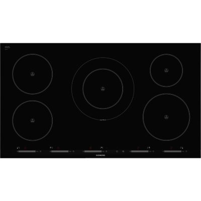 Siemens EH975SK11E 90cm Induction Hob with Stainless Steel Side Trim Siemens EH975SK11E 90cm Induction Hob with Stainless Steel Side Trim